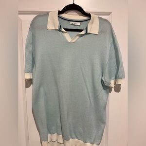 Mr P. Light Blue and White Cotton Polo